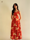 Scarlet Bloom Maxi Dress