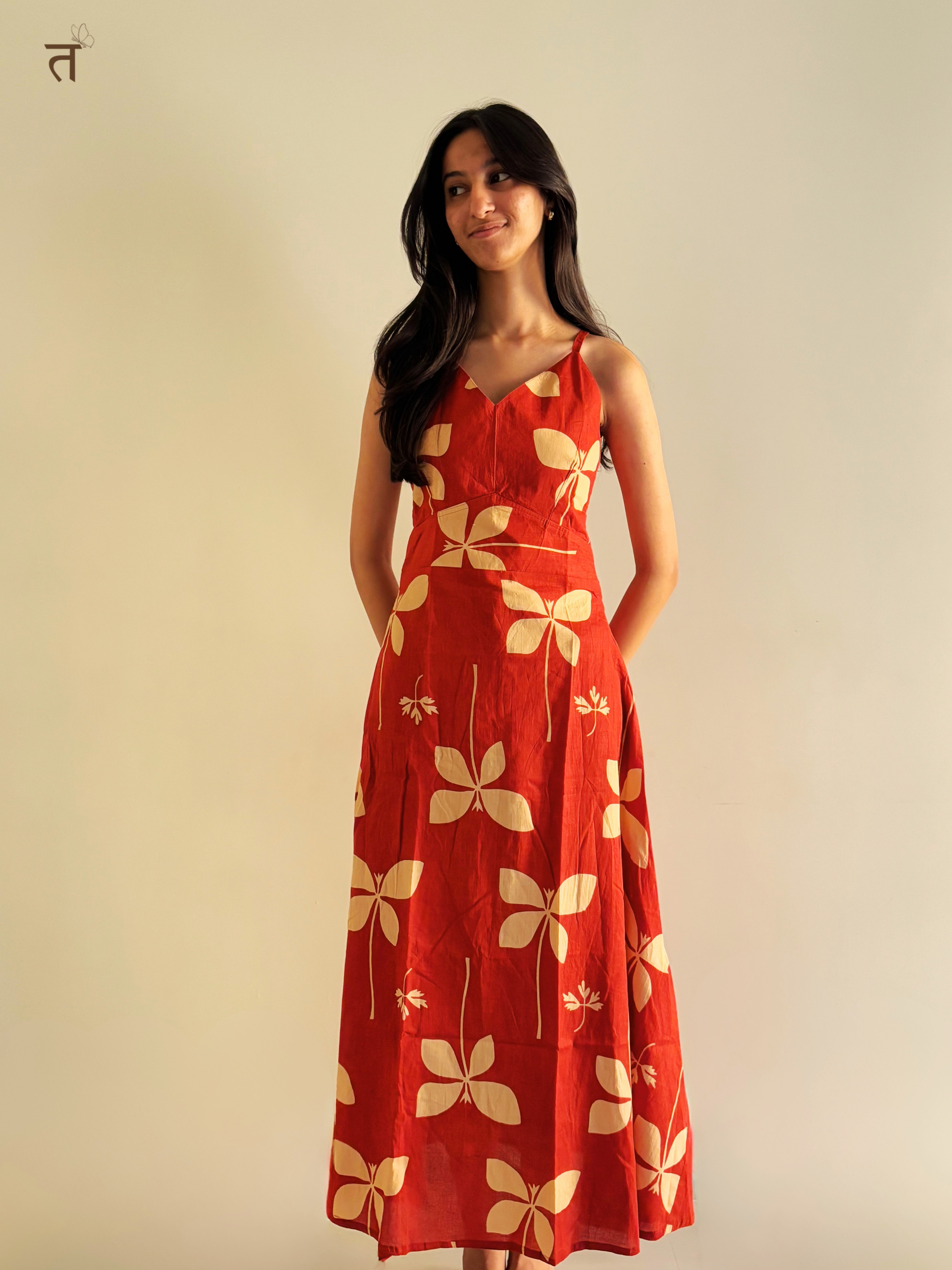Scarlet Bloom Maxi Dress