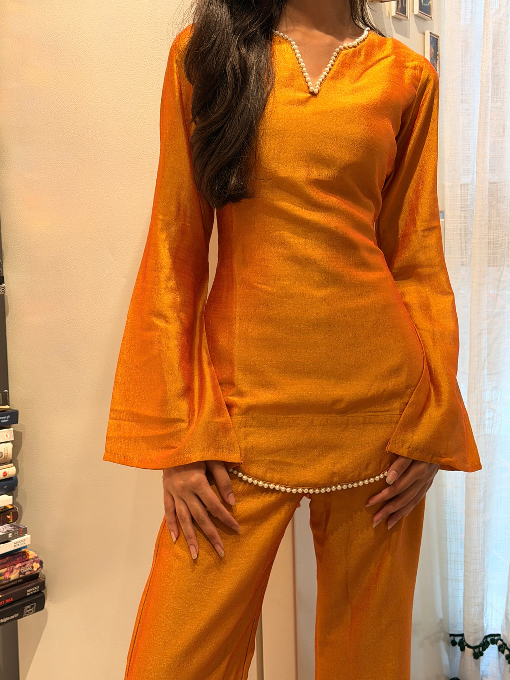 Saffron Pearl Kurti Plazzo Set