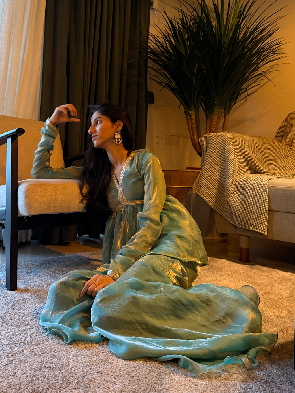 Sea Mist Sharara Set