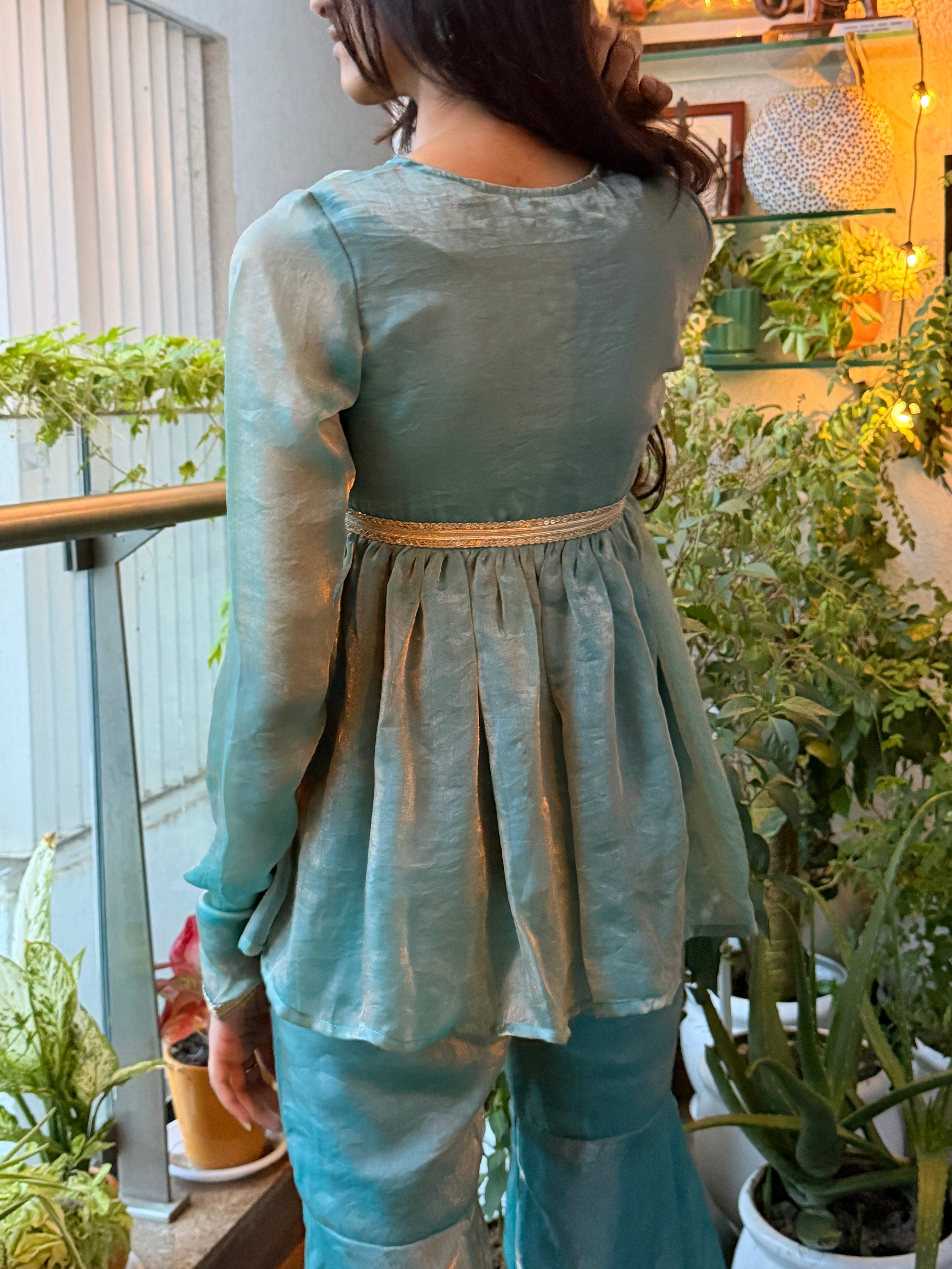 Sea Mist Sharara Set