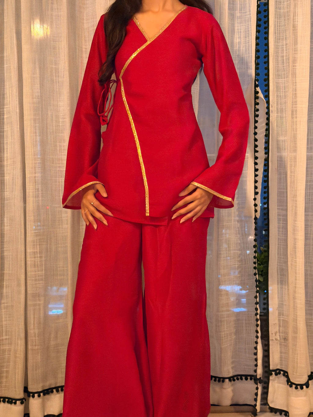 Ruby Angrakha Sharara Set