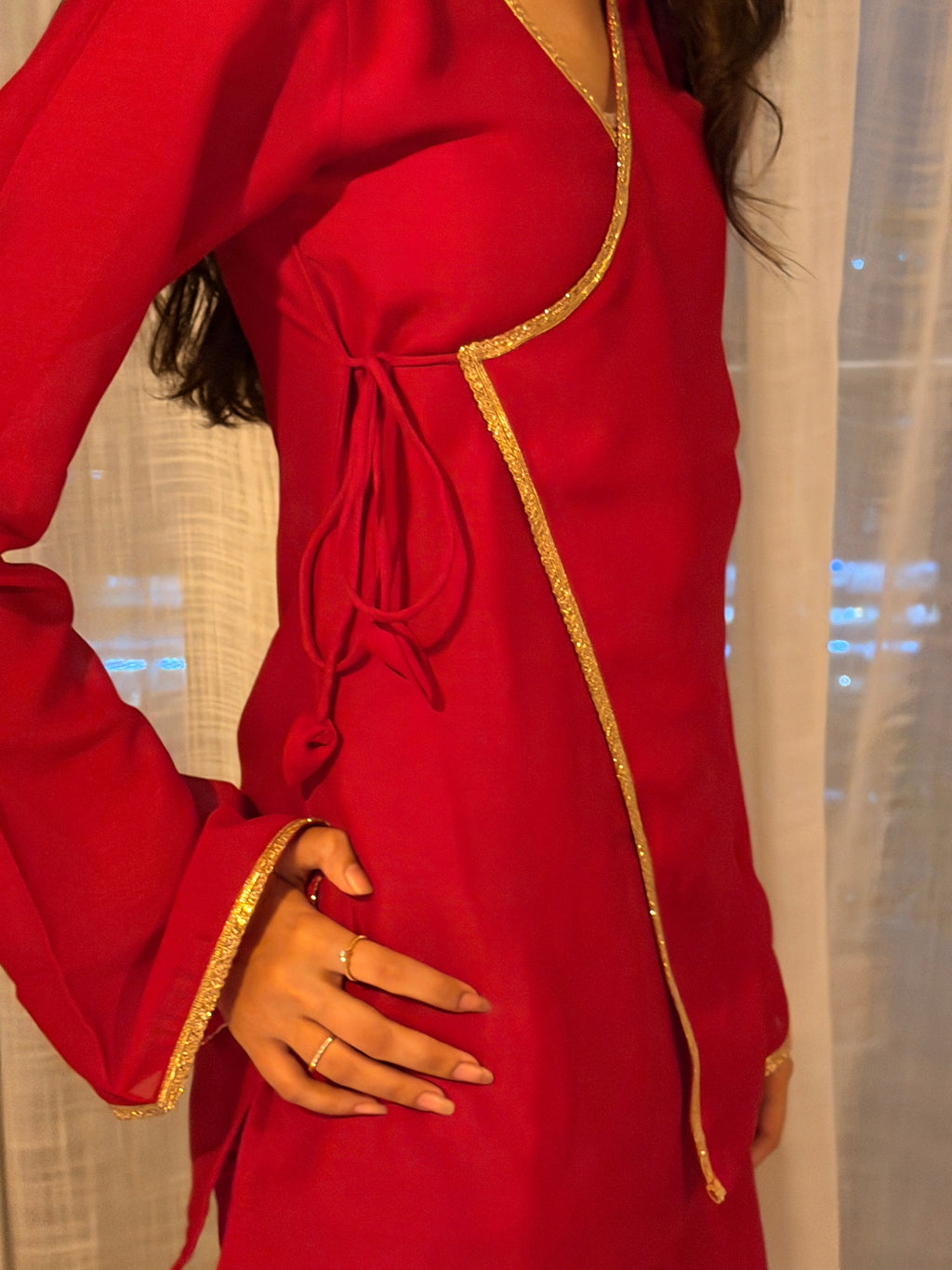 Ruby Angrakha Sharara Set
