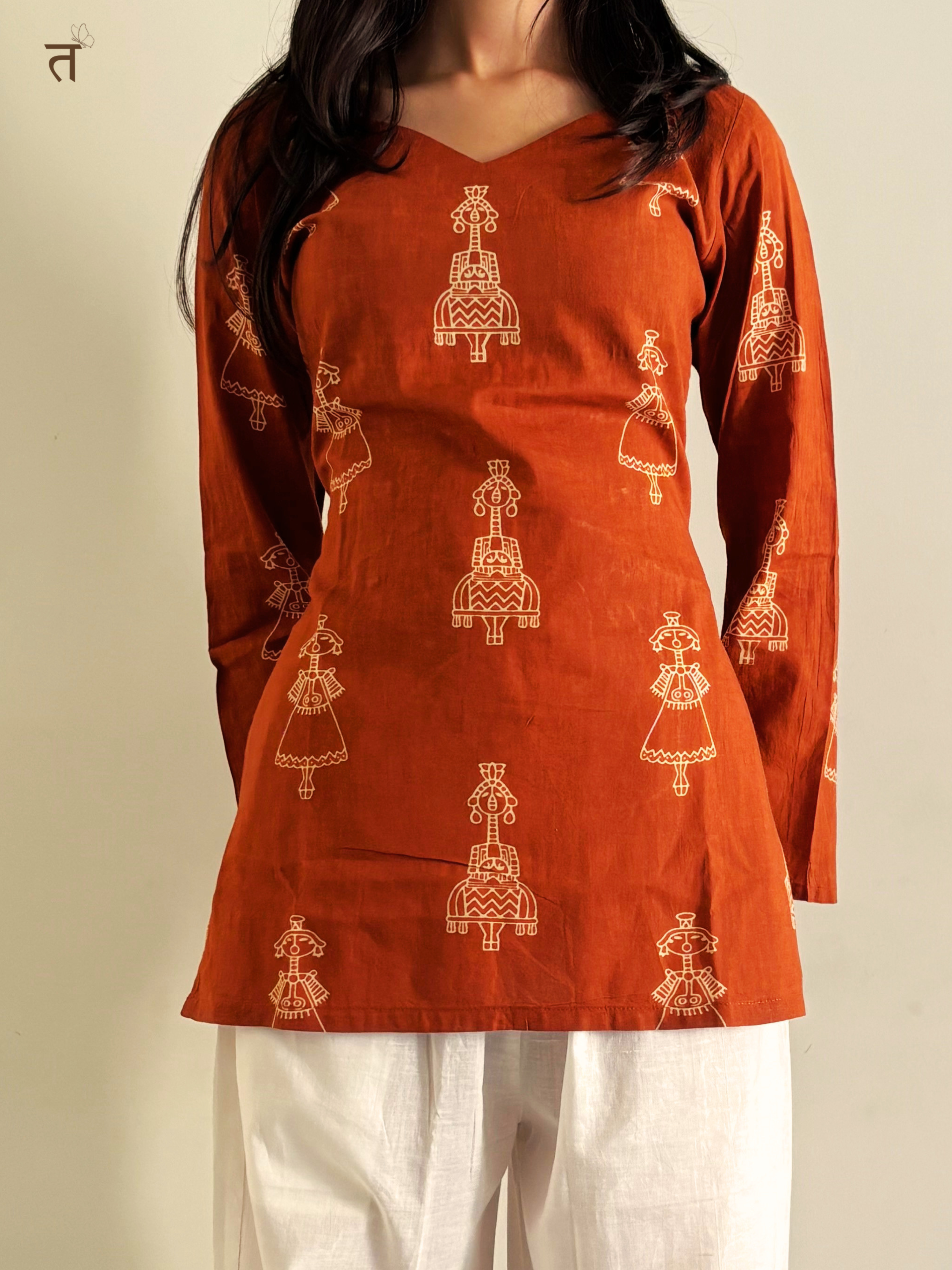 Rust Reverie Short Kurti