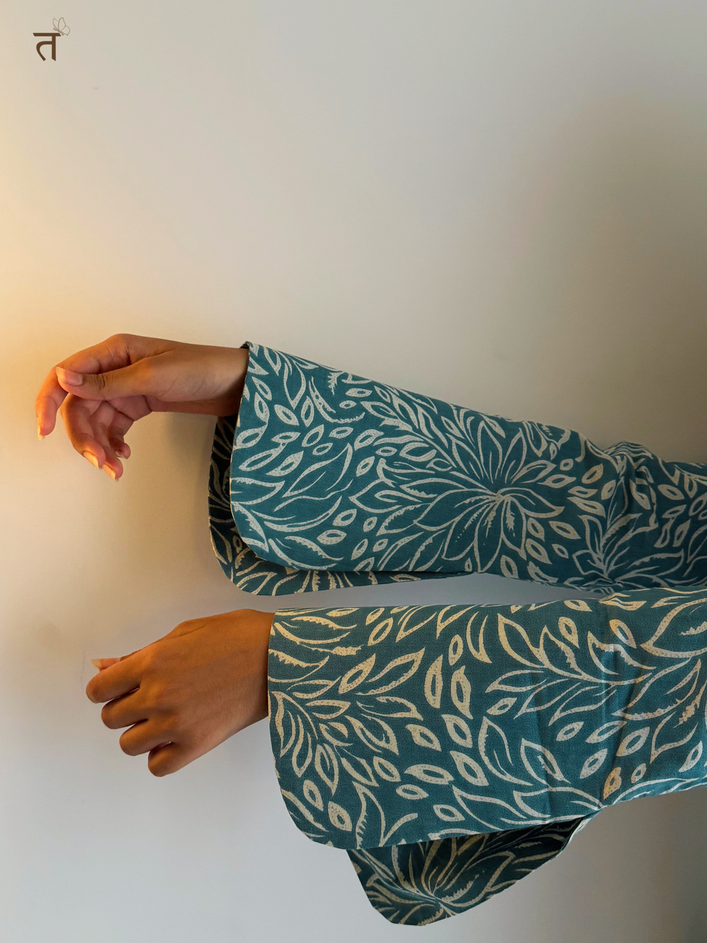Mystic Teal Verse Short Kurti