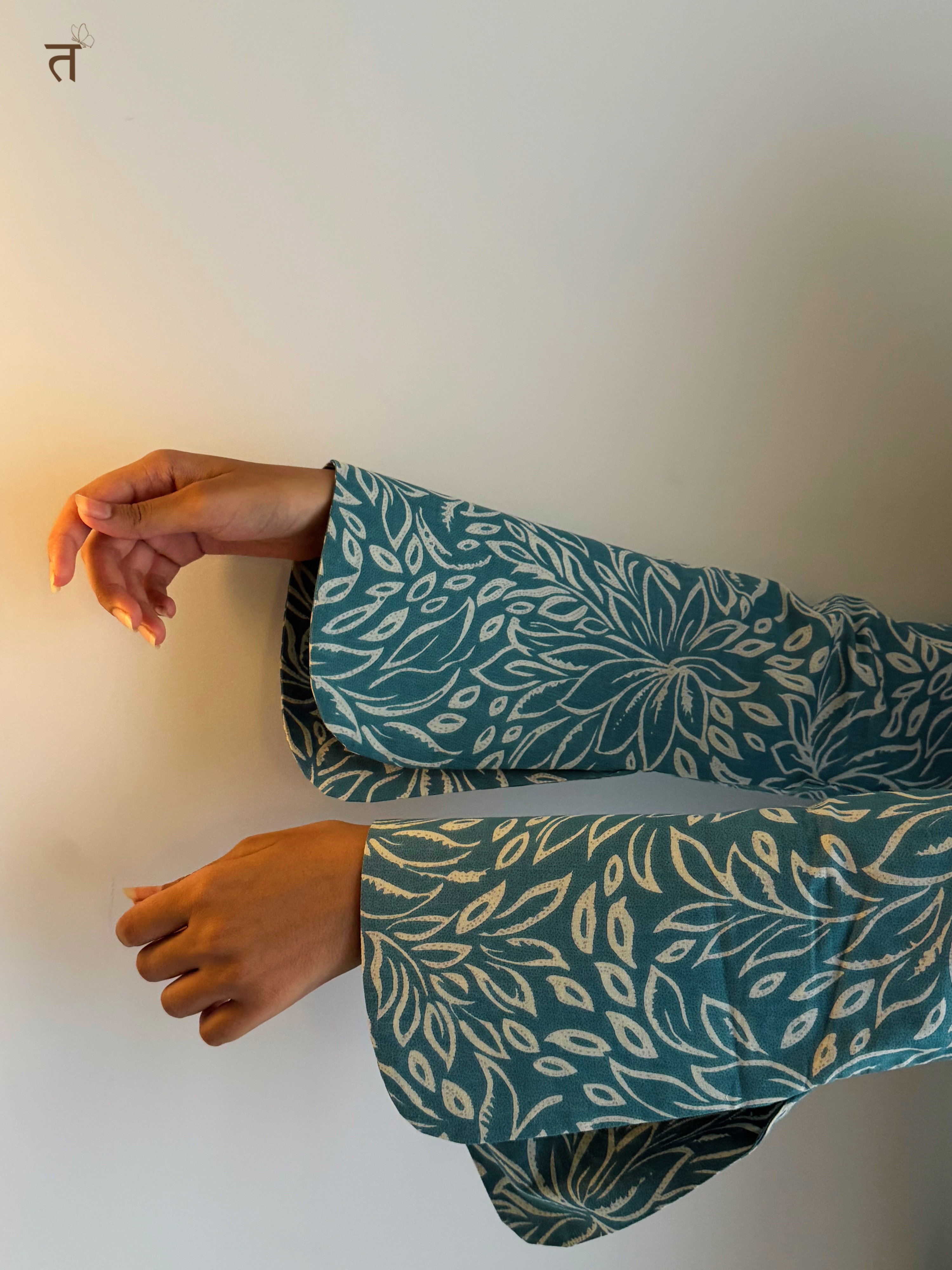 Mystic Teal Verse Short Kurti